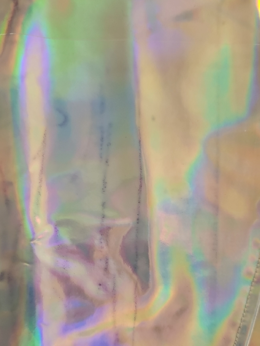 Holographic Iridescent Mini Skirt - Silver Shine - Picture 3 of 6